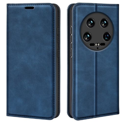 Xiaomi 14 Ultra Dark Blue Retro-skin Magnetic Leather Phone Case - 1