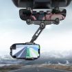 Universal Rearview Mirror Phone Holder - Retractable Car Mount (Green) - 8