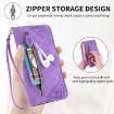 Xiaomi 14 Ultra Purple Embossed Flower Zipper Leather Phone Case - 5