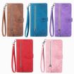 Xiaomi 14 Ultra Purple Embossed Flower Zipper Leather Phone Case - 7