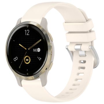 Garmin Venu 2S Silicone Watch Band - Liquid Glossy Silver Buckle - 1