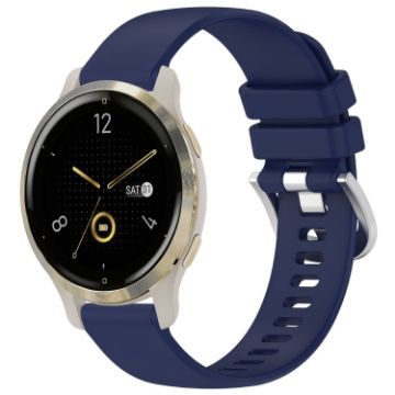 Garmin Venu 2S Dark Blue Silicone Watch Band with Silver Buckle - 1