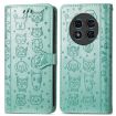 Ulefone Note 15 Green Cat & Dog Embossed Leather Phone Case - 2