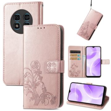 Ulefone Note 15 Rose Gold Leather Phone Case with Four-leaf Clasp - 1