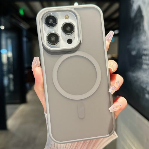 iPhone 12 Pro Grey Transparent TPU Hybrid PC Magsafe Case - 1
