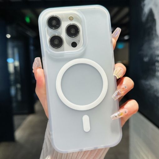 iPhone 13 Pro Max Transparent TPU Hybrid PC Magsafe Case - White - 1