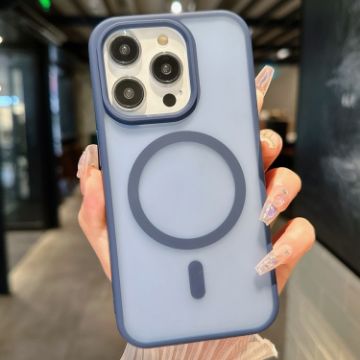 iPhone 15 Pro Blue Transparent TPU Hybrid PC Magsafe Case - 1