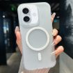 iPhone 16 Plus Transparent TPU Hybrid PC Magsafe Case - White - 1