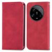 Xiaomi 14 Ultra Red Retro Leather Magnetic Flip Phone Case - 1