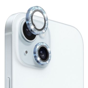 iPhone 15/15 Plus NORTHJO Camera Lens Protector Glitter Blue Film - 1