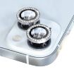 iPhone 15/15 Plus Camera Lens Protector Tempered Glass Rhinestone Silver - 3