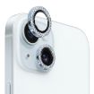 iPhone 15/15 Plus Camera Lens Protector Tempered Glass Rhinestone Blue - 1