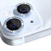 iPhone 15/15 Plus Camera Lens Protector Tempered Glass Rhinestone Blue - 2