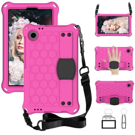 Blackview Tab 60 8.7" 2023 Tablet Case, Honeycomb EVA, Strap, Rose Red/Black - 1