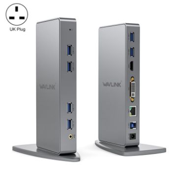 WAVLINK WL-UG39DK7 USB3.0 Hub Adapter Docking Station - UK Plug - 1