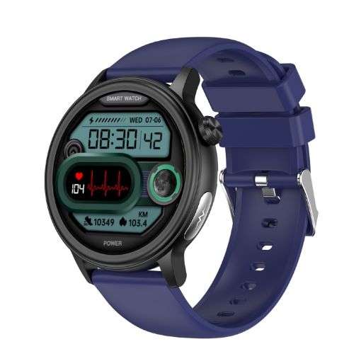 ET470 Smart Watch, 1.39" Color Screen, Bluetooth Call/ECG, Blue Strap - 1
