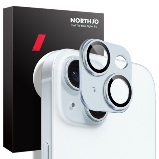 iPhone 15/15 Plus NORTHJO Blue Matte Camera Lens Protector Glass Film - 1