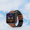 G18 1.83" Smart Watch Leather Strap, Blood Sugar/Uric Acid Support (Brown) - 7