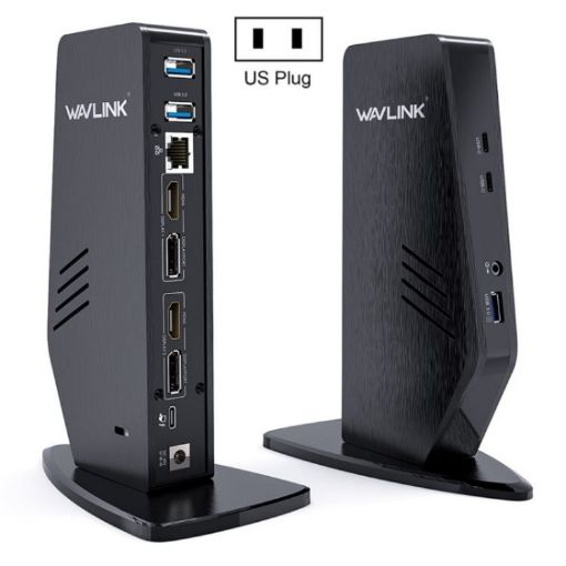WAVLINK UG69PD5 USB-C Dual 4K Docking Station, US Plug, 60Hz Adapter - 1