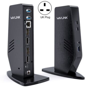 WAVLINK UG69PD5 USB-C Dual 4K Docking Station, UK Plug, 60Hz Adapter - 1
