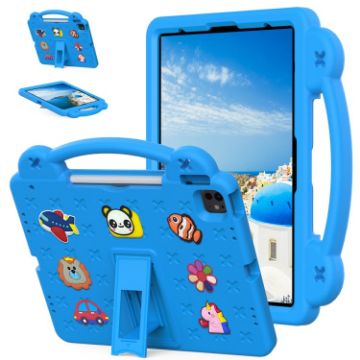 iPad Pro 13 2024 Kids EVA Shockproof Case with Handle & Kickstand - Blue - 1