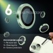 iPhone 15/14 Plus Camera Lens Protector 6pcs Set - Green Metal Ring - 2