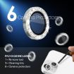 iPhone 15/14 Plus Camera Lens Protector Set - 6pcs Glitter Silver Ring - 2