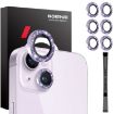 iPhone 15/14 Plus Camera Lens Protector Set - Glitter Metal Ring (Purple) - 1