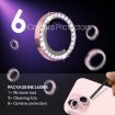 iPhone 15/14 Plus Camera Lens Protector Set - 6Pcs Pink Diamond Metal Ring - 2