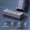 U307 Aluminum Alloy 7-Port USB 3.0 Hub, 5Gbps Speed, Independent Switch - 5