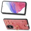 Redmi Turbo 4 Pro Pink Retro Skin-feel Phone Case with Ring Card Bag - 4