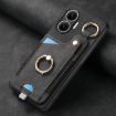 Redmi Turbo 4 Pro Retro Skin-feel Phone Case with Ring Card Bag (Black) - 5