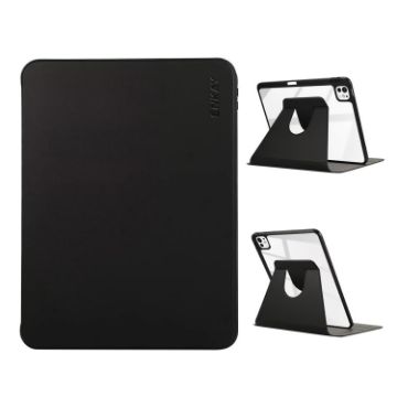 iPad Pro 13 2024 ENKAY 360 Rotation Leather Case with Pen Slot (Black) - 1