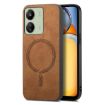 Xiaomi Redmi 13C Brown Retro Magsafe PU Back Cover Phone Case - 1