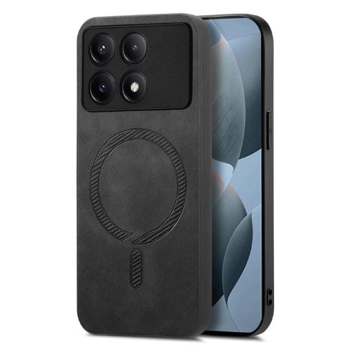 Xiaomi Redmi K70E/Poco X6 Pro 5G Black Retro Magsafe PU Phone Case - 1