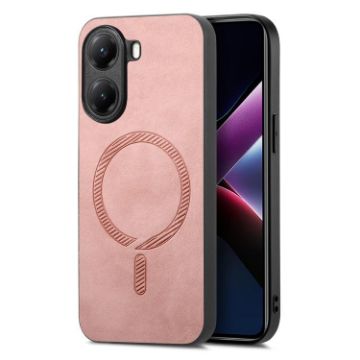 Redmi Turbo 4 Pink Retro Magsafe PU Back Cover Phone Case - 1