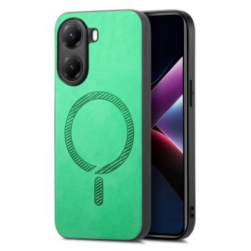 Redmi Turbo 4 Green Retro Magsafe PU Back Cover Phone Case - 1