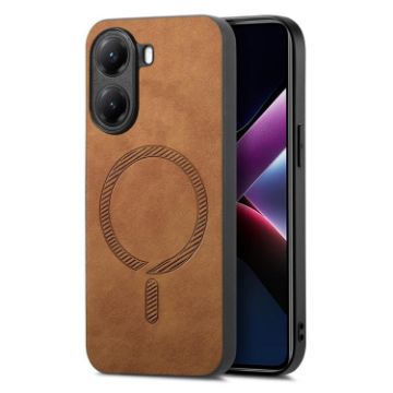 Xiaomi Poco X7 Pro Brown Retro Magsafe PU Back Cover Case - 1
