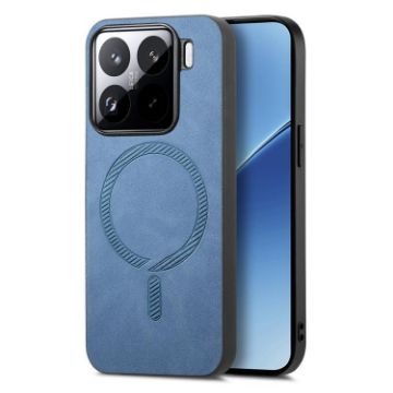 Xiaomi 15 Pro Blue Retro Magsafe PU Back Cover Phone Case - 1