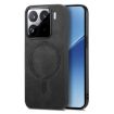 Xiaomi 15 Pro Black Retro Magsafe PU Back Cover Phone Case - 1