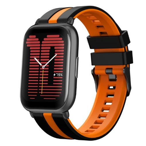 Amazfit Active 20mm Black+Orange Two-Color Sports Silicone Watch Band - 1