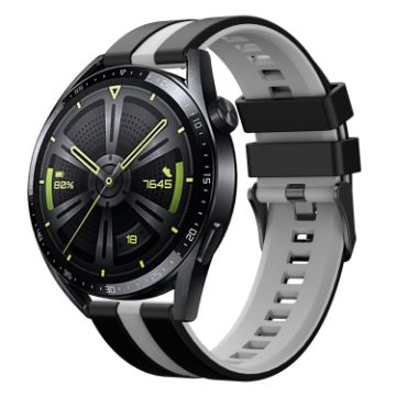 Amazfit Active 20mm Black+Grey Two-Color Sports Silicone Watch Band - 1