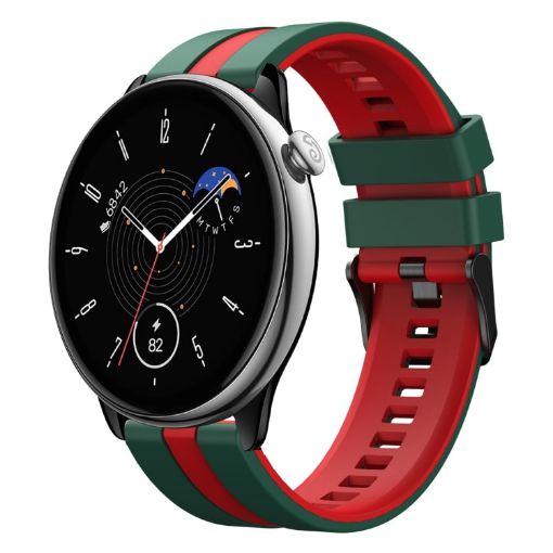 Amazfit GTR Mini 20mm Green+Red Two-Color Sports Silicone Watch Band - 1