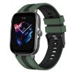 Amazfit GTS 3 20mm Two-Color Silicone Watch Band Olive Green+Black - 1