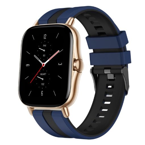 Amazfit GTS 2 20mm Blue+Black Two-Color Sports Silicone Watch Band - 1