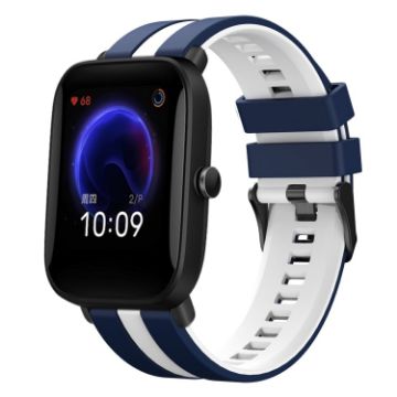 Amazfit Pop 20mm Blue+White Two-Color Sports Silicone Watch Band - 1