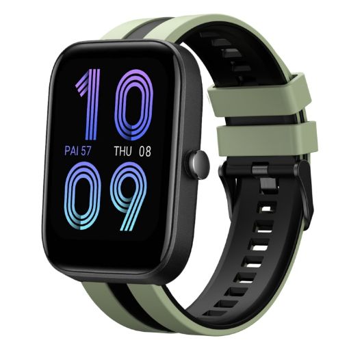 Amazfit Bip3 20mm Two-Color Silicone Watch Band Light Green Black - 1