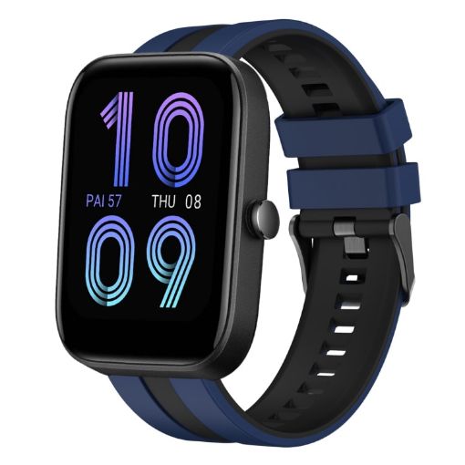 Amazfit Bip3 20mm Blue+Black Two-Color Sports Silicone Watch Band - 1