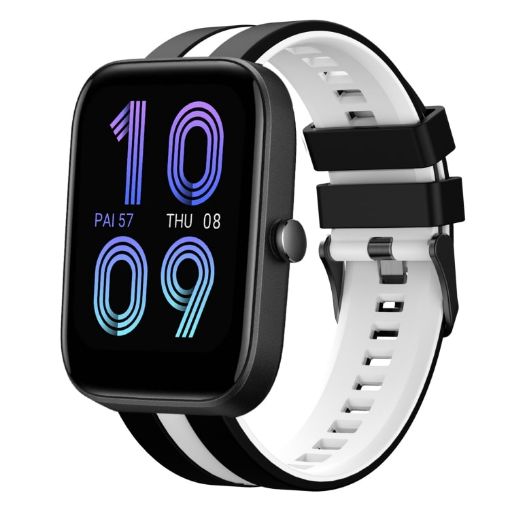 Amazfit Bip3 Pro 20mm Black+White Two-Color Sports Silicone Band - 1