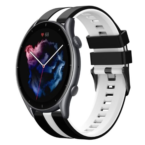 Amazfit GTR 3 22mm Black+White Two-Color Sports Silicone Watch Band - 1